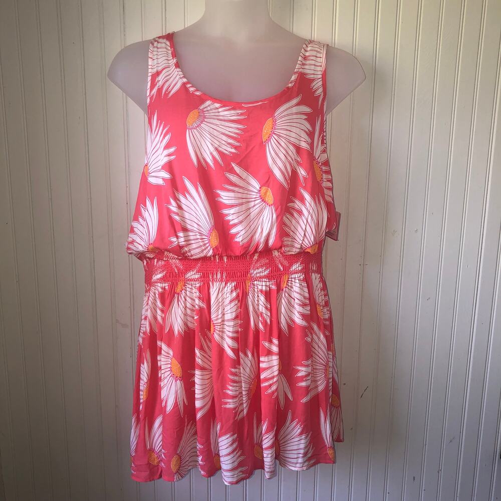 KATE SPADE Retail $150 Daisy Smocked Swimsuit Cover Up Dress Size XLarge